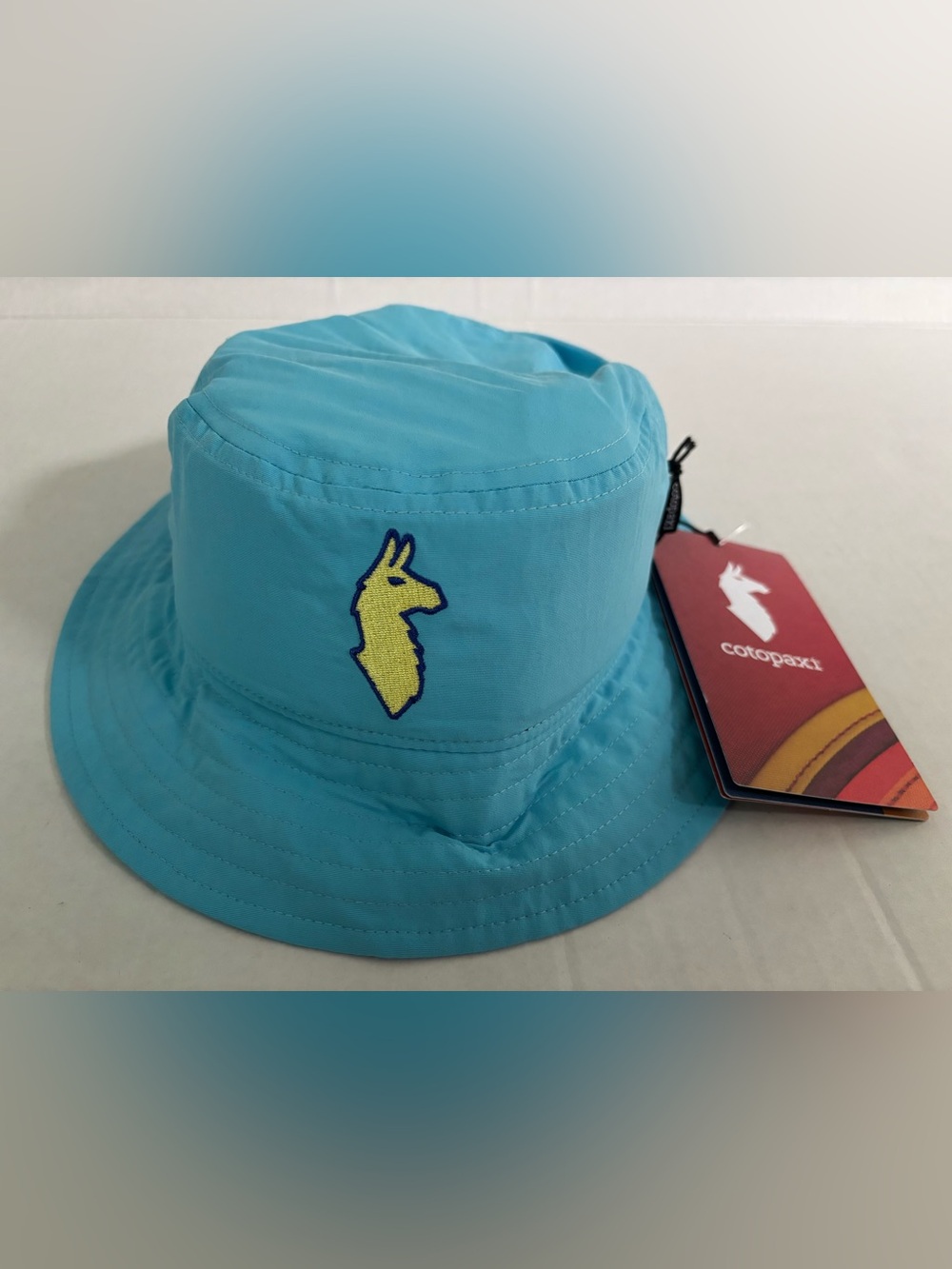 New! Cotopaxi Kids Bucket Hat Nylon Llama Logo Color Blue Sky One Size lightweig